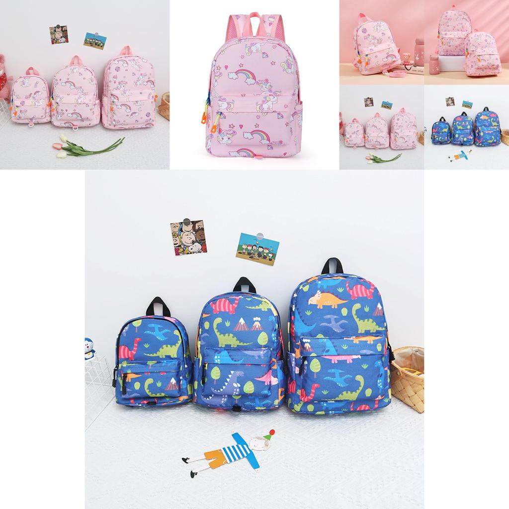 Cross-border Canvas Backpack With Cartoon Print Unicorn Design For Kindergarten Students