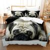 Комплект постельного белья с 3D животными, милый пуховый пододеяльник с котом или собакой DE135 * 200, полноразмерный роскошный пододеяльник, молодежный белый постельное белье