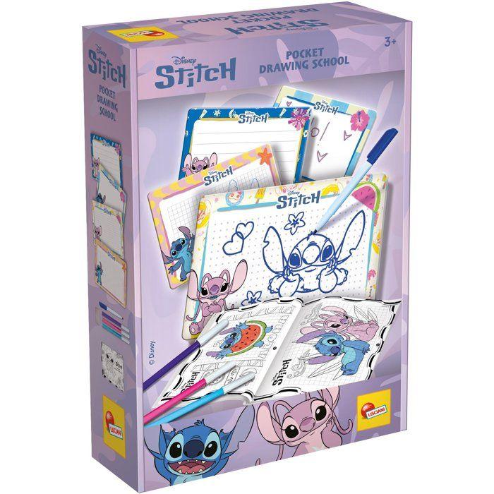 Pocket Studio de Dessin - Stitch - LISCIANIGIOCHI - Kit Dessin - Ardoises effaçables - Feutres inclus - Dès 3 ans
