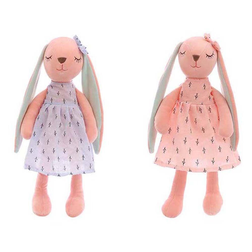 Юбка с цветочным принтом Успокаивающая игрушка Подушка для дивана Мягкая плюшевая кукла-кролик Плюшевая игрушка-кролик Набивная кукла-кролик Кукла-кролик с длинными ушами