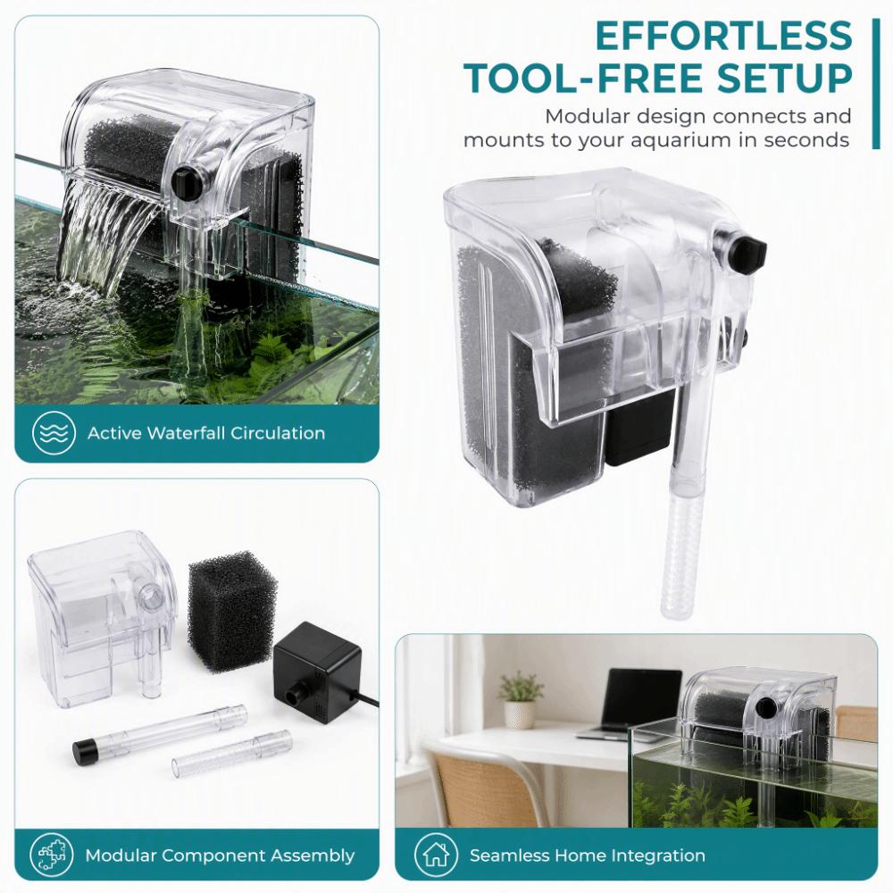 Hanging Design Aquarium Filter Adjustable Flow Fish Tank Water Filter External Filter Fish Tank