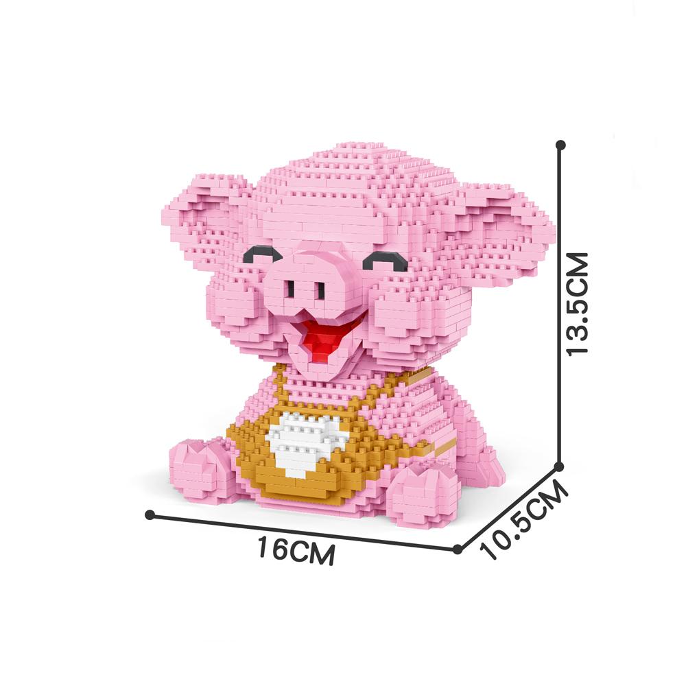 Knew Built Cute Pink Smile Pig Micro Mini Building Blocks Toy - Bringer Of Good Mood And Fortune Bricks Deco At Home Office