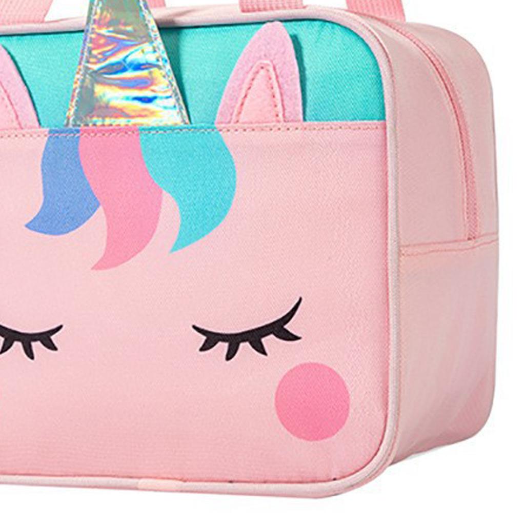 Детская сумка для ланча для школьников детского сада с рисунком из мультфильма, переносная изолированная термосумка для ланча, розовая