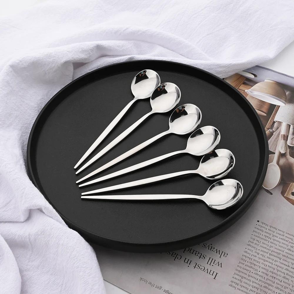 24Pcs Mirror Flatware Set Kitchen Stainless Steel Tableware Set Hotel Dinnerware Set Western Silver Cutlery Set Gift