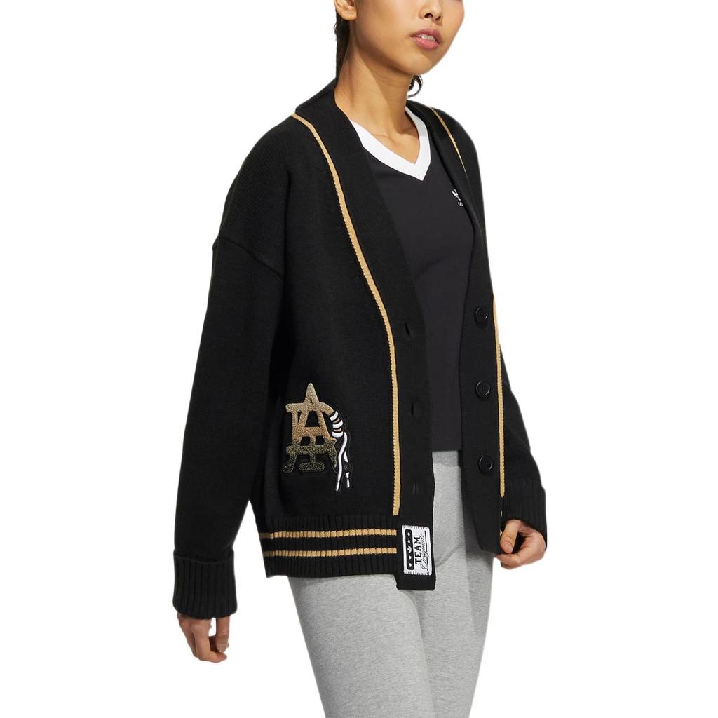 (WMNS) adidas Originals Clover Knitted Cardigan Sweater 'Black' Women's HS9523