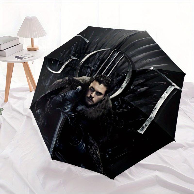 1pc Game of Thrones Design Automatic Open/Close Umbrella - Compact Travel Umbrella, Perfect Gift for Friends -Intricate Design Umbrella yy250811104
