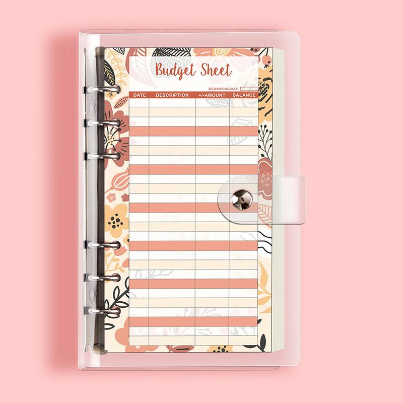 Бюджетный планер формата А6 с 12 бюджетными карточками, 8 карманами для билетов и наклейками для DIY. Портативный блокнот для DIY, книга сбережений