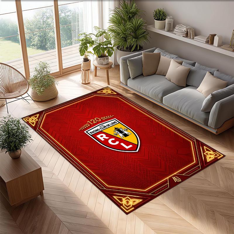 Lens FC Soccer Football Pattern Soft Area Rug Non Slip Indoor Floor Carpet Sports Decor Mat for Bedroom