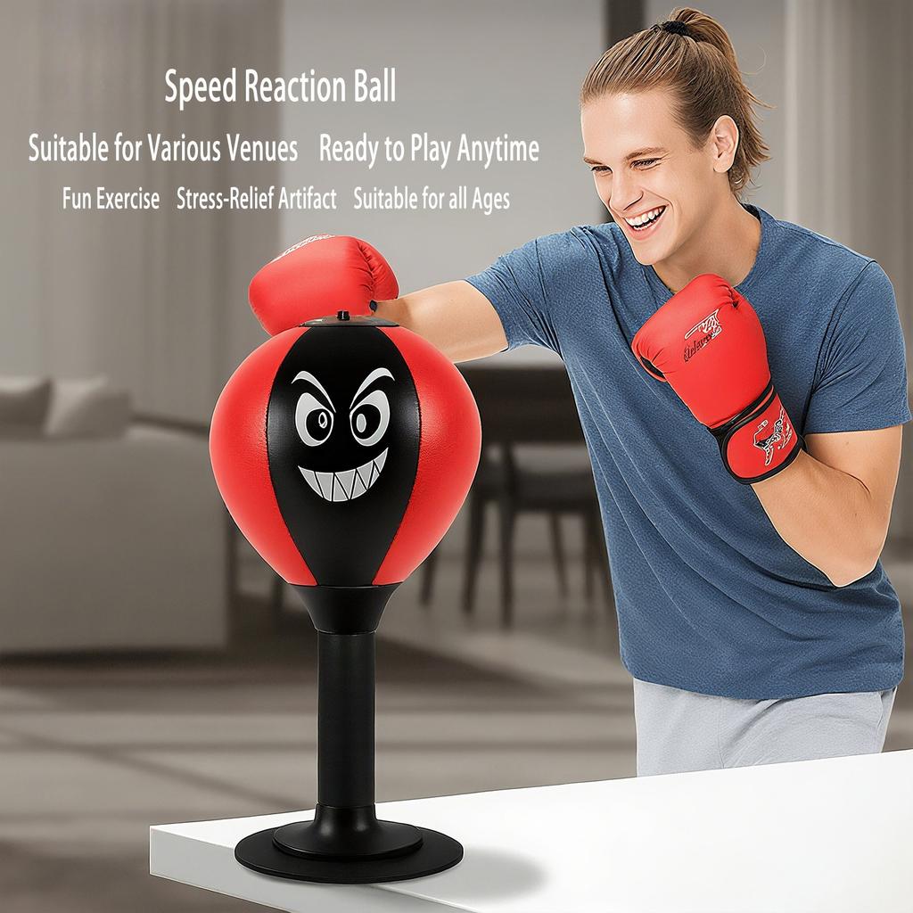 Настольный боксерский скоростной мяч для снятия стресса, с прочной пружиной, ударопрочный и веселое дополнение к вашему рабочему пространству