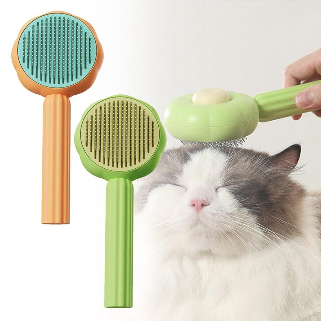New Sunflower Pet Grooming Brush Self-cleaning, Curved Teeth, And Resin Protection For A Gentle, Spa-like Experience
