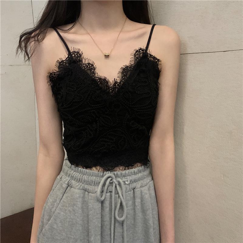 Spicy Girl Summer Wenwen Lace Camisole Bralette with Chest Pad