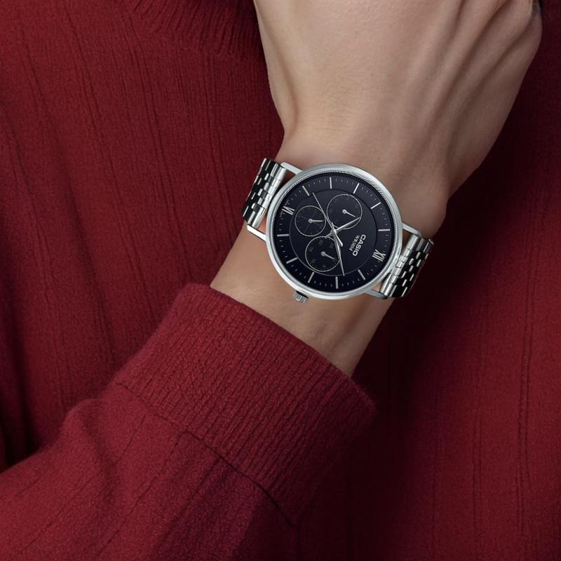 Casio Серия STANDARD, классические, простые, изысканные, модные, регулируемая пряжка, водонепроницаемость 50 метров, кварцевый механизм, нержавеющая сталь MTP-B300D-1AV