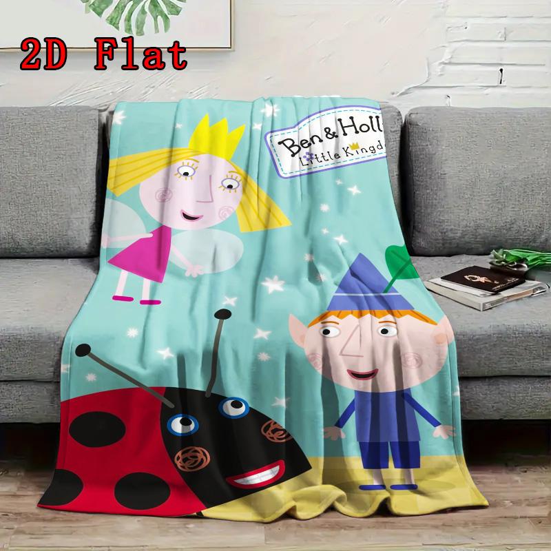 Ben & Holly'S Little Kingdom 2D Flat Pattern Flannel Blanket High quality All Seasons Warmth and Comfort Perfect for Christmas Gifts.DMT0925353