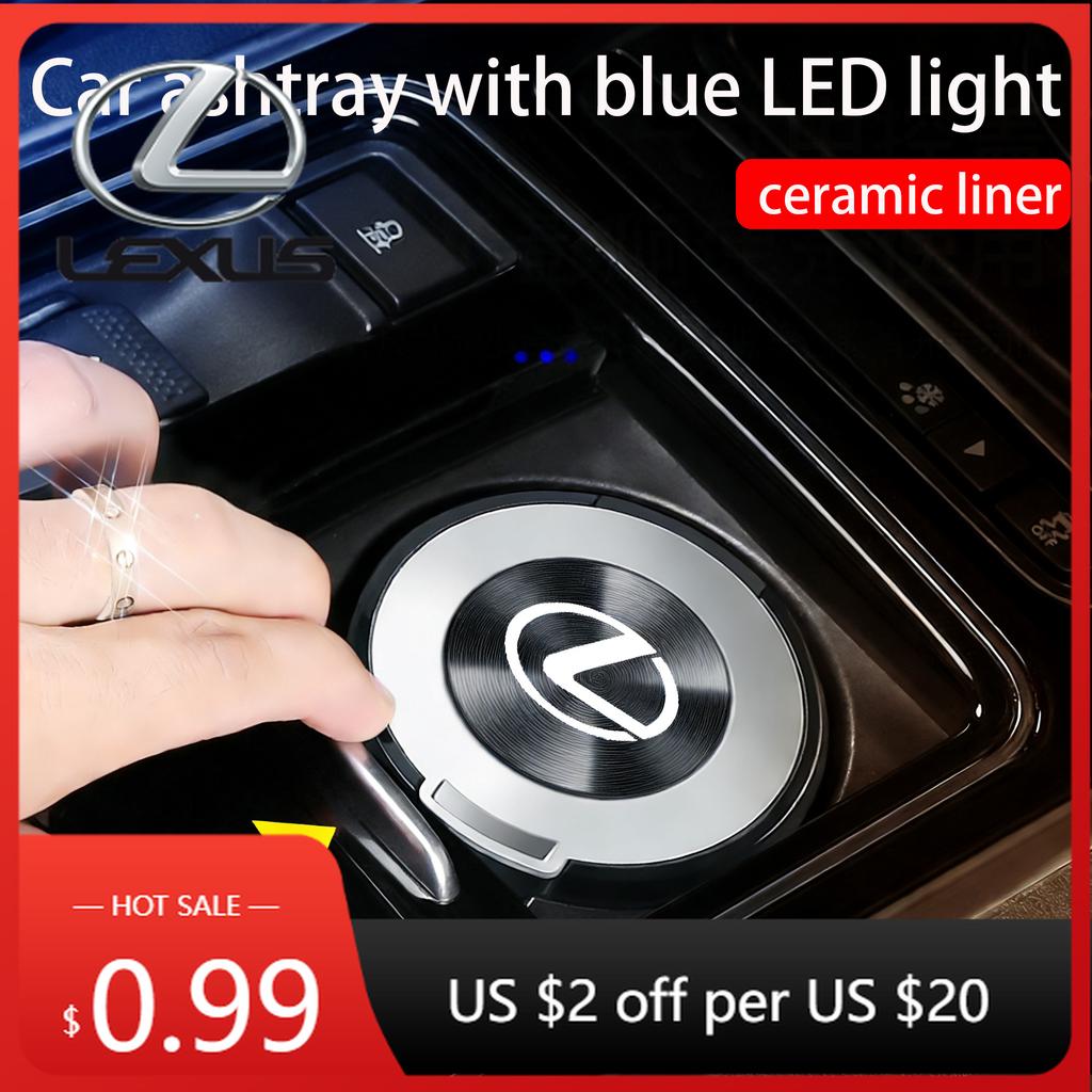 SKIA7 Interior Stickers Car Ashtray Texture Ceramic With LED Lights For Lexus ES300 RX330 RX300 IS250 IS350 CT200h IS300 NX RX LX GX G