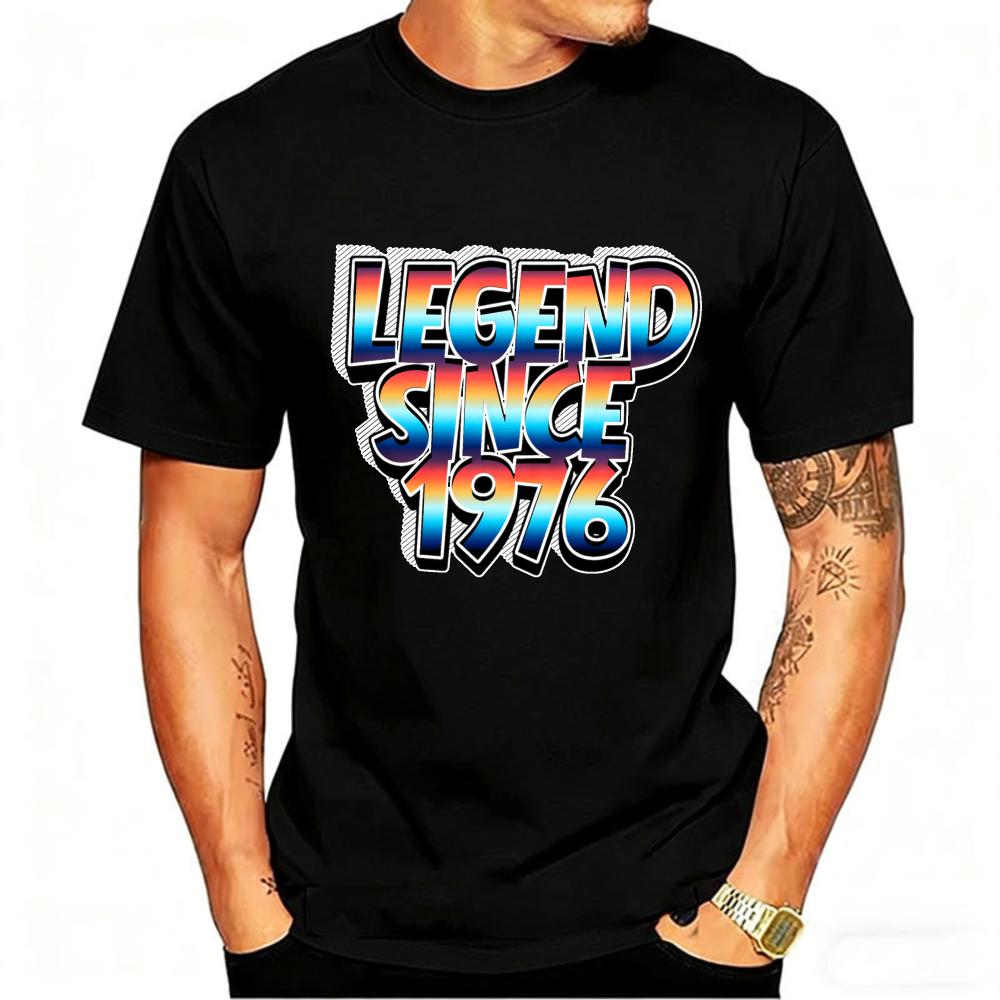 50th Year Old Birthday Gifts Nostalgia Legend Since 1976 Designed Vintage Classic Fashion Streetwear Crewneck Short-sleev