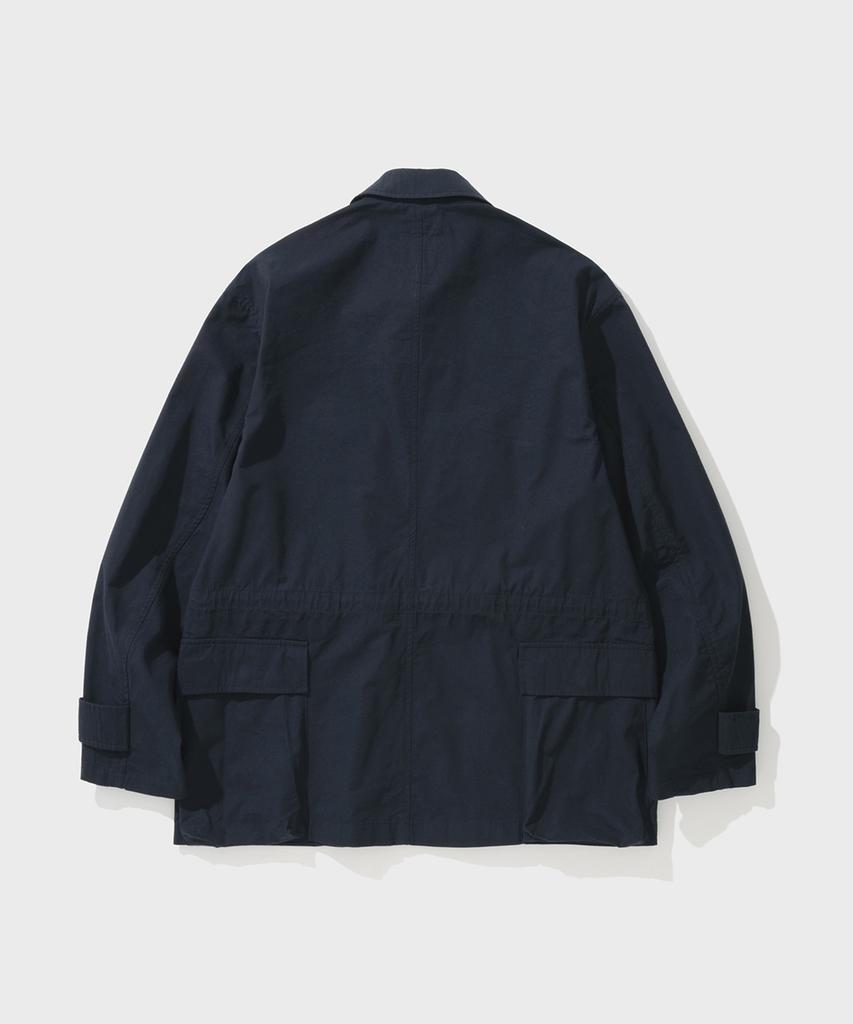 Shirter Cotton Silk Nep Utility Jacket (Navy)