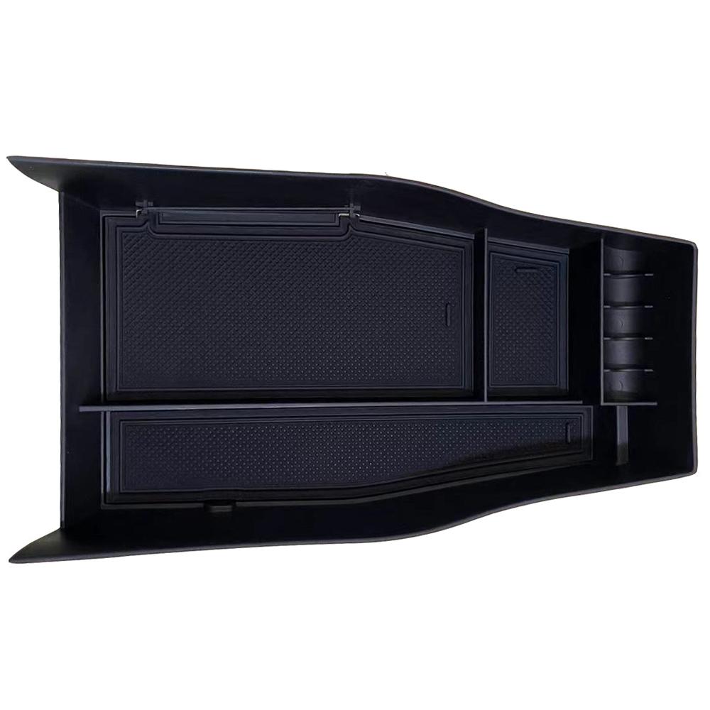 Ящик для хранения для Hyundai Ioniq 5 2024 Нижняя центральная консоль Органайзер Лоток Аксессуары для интерьера с резиновой черной отделкой