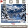 Двумерный яркий фон со сценой заснеженной горы, фон для фотографии с лесом и падающим снегом