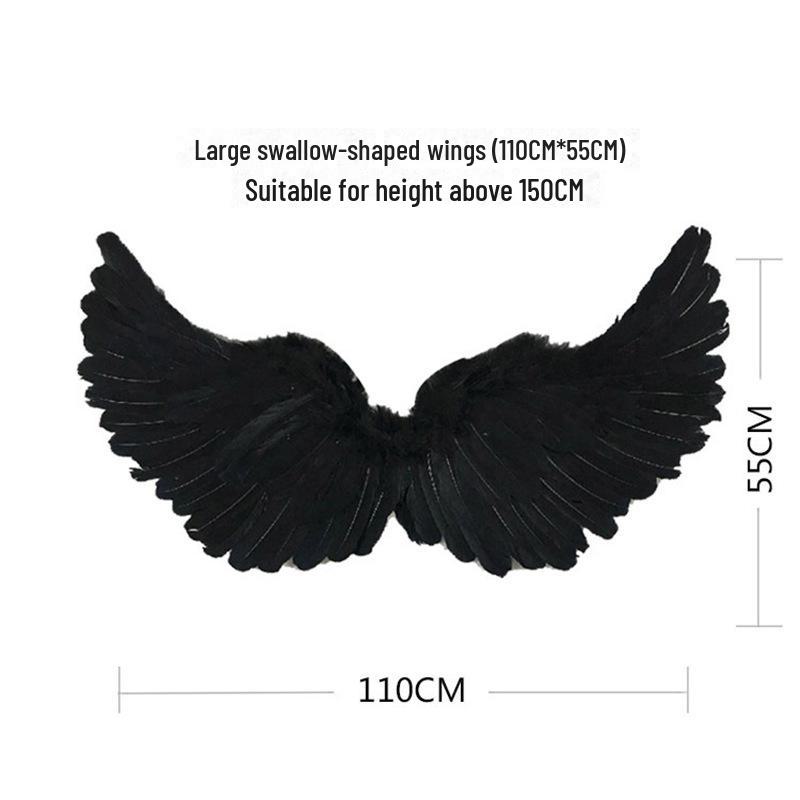 Крылья ангела на Хэллоуин для детей и взрослых – реквизит для костюма с перьями
