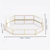 Glass Decorative Tray Gold Vanity Tray Durable Gold Mirror Tray  Bathroom Counter Desktop