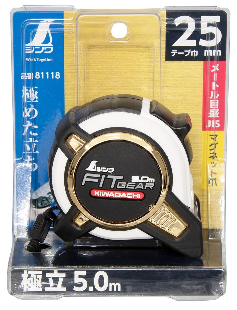 Shinwa Sokutei Выпуклый Fit Gear Gokutachi 25-5.0м Магнитный коготь JIS 81118