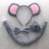 Набор аксессуаров для костюма Мышки: Повязка на голову с ушками, Галстук-бабочка, Нос, Перчатки, Хвост