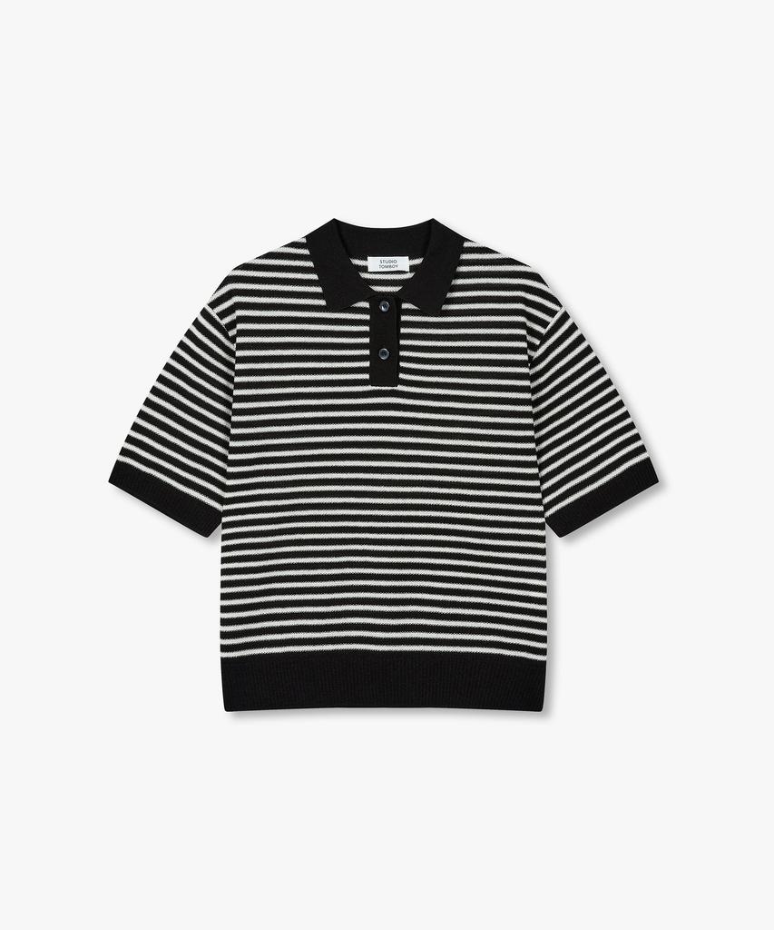 STUDIO TOMBOY Striped Collar Pullover_Black 9176352971