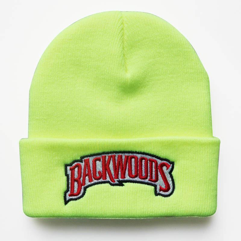 Autumn and winter letters for men and women BACKWOODS Warm knitted hat with embroidery for students, pullover hat