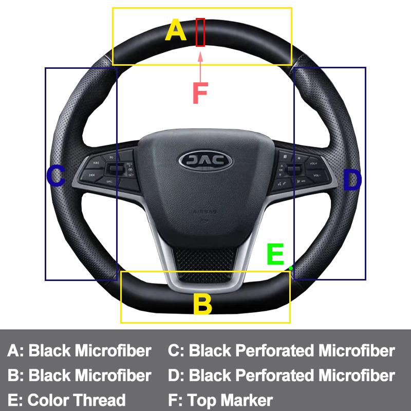 Ручная обшивка оплетки руля автомобиля для JAC Refine S7 X7 2016 - 2020 Оплетка на держателе руля Защитник