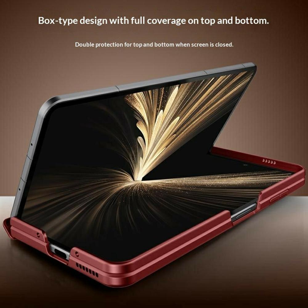 Для Honor Magic V5 5G Магнитный чехол-кожа Touch TPU PU Кожа PC Задняя крышка телефона со складной подставкой для объектива