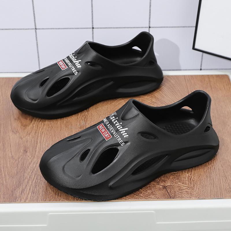 Мужские сандалии, домашние тапочки, мягкие и удобные, износостойкие, износостойкие, вентилируемая домашняя и уличная обувь для мужчин, новинка
