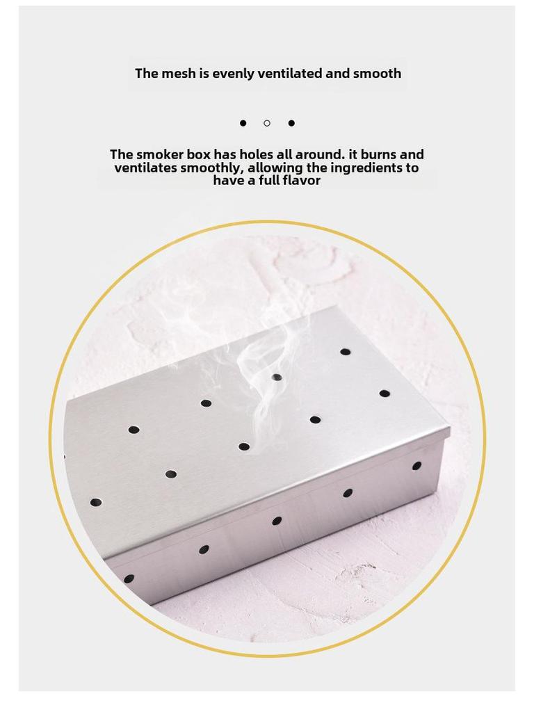 Stainless Steel BBQ Smoker Box for Outdoor Grilling and Smoked Meat