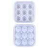 9-Compartment Covered Silicone Ice Cube Mold Dust-Proof Draining Design Ice Maker
