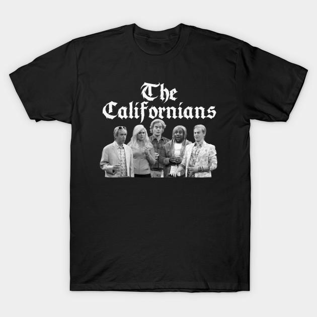 Asian Size Men Black Print T-shirt The Californians Metal Style No-Cut Heat Transfer Print Cotton Tshirt