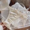 French Lace Sexy Seamless White Chocolate Mesh Underwear with Thin Cotton Crotch
