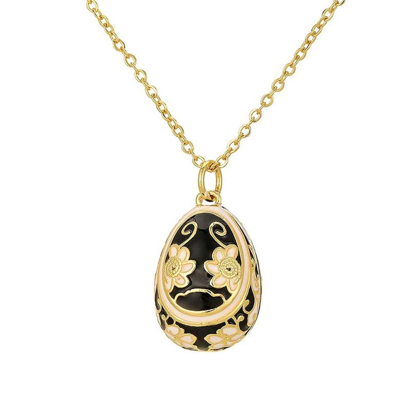 1Pc Clavicle Chain Niche Water Droplet Pendant Exquisite Pendant Necklace Gift Pattern Easter Egg