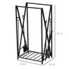 Log Holder   Firewood Rack Fireplace Tool Set   Multi Accessory Shelf 46L X 30W X 76H Cm Black Steel