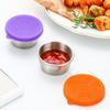 6pcs Small Condiment Containers With Lid Leakproof Stainless Steel Sauce Cup Set For Camping