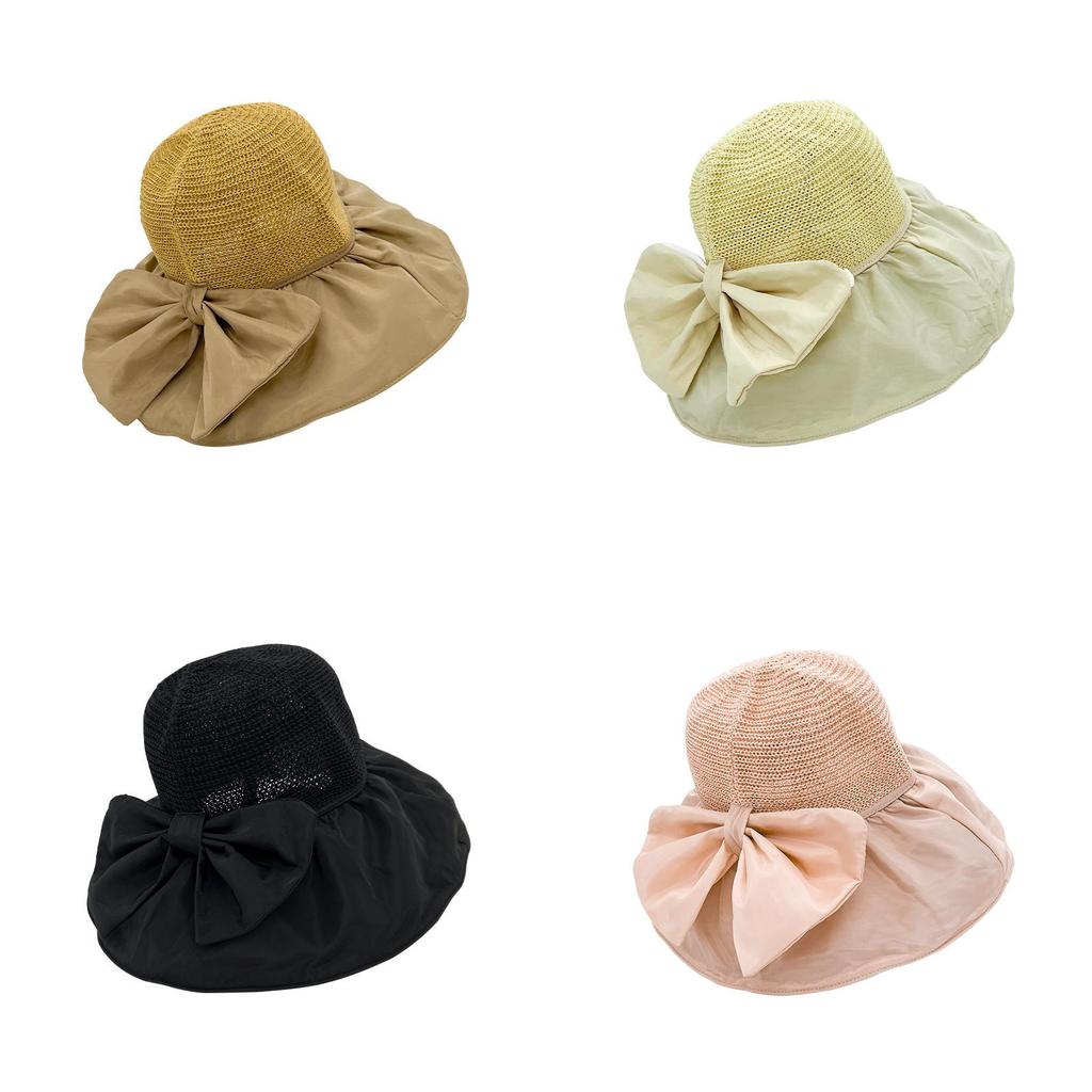Элегантная шляпа от солнца с черным клеем и бантом для стильного летнего образа
