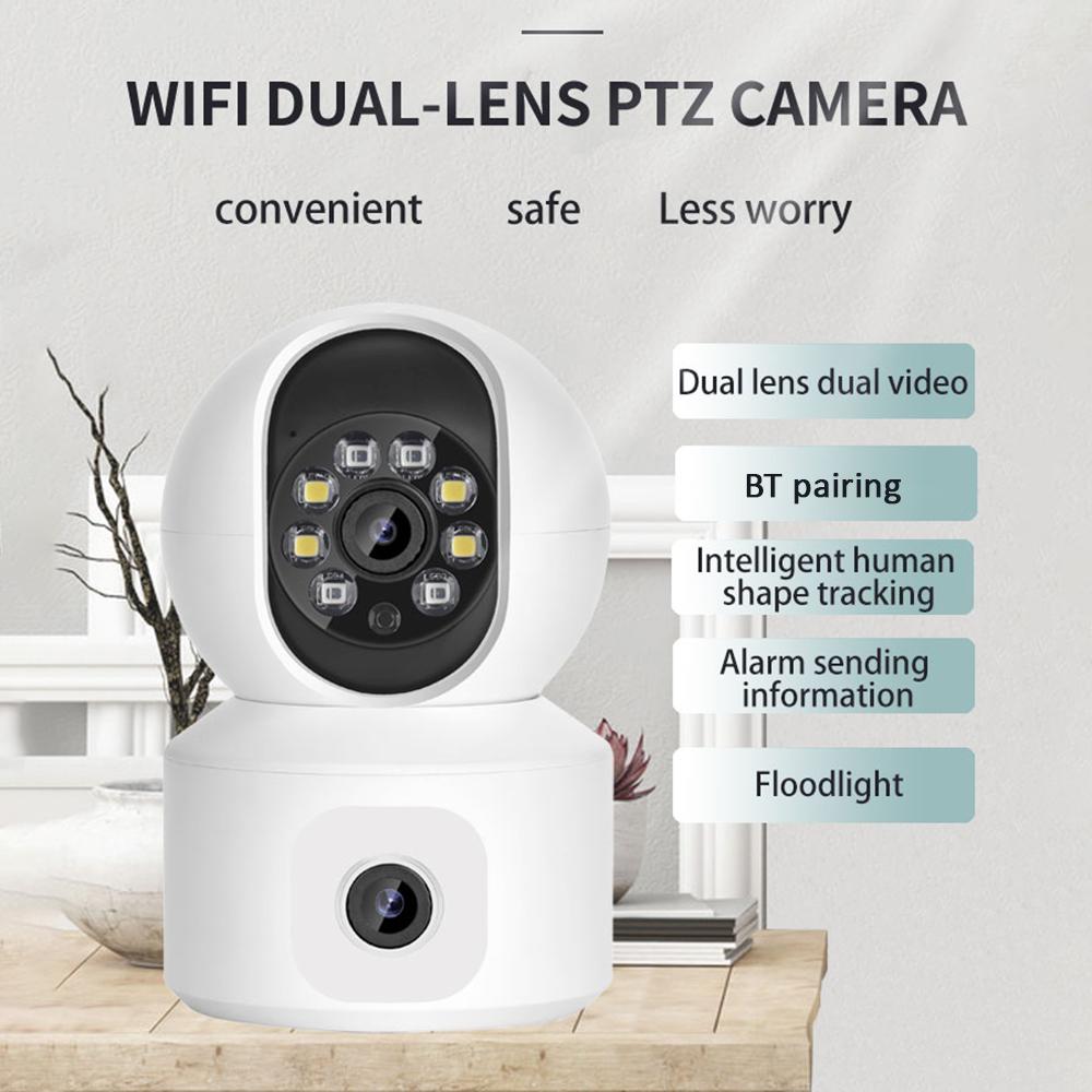 Беспроводная камера безопасности 1080P HD, Wi-Fi-камера, 3-мегапиксельная камера с панорамированием/наклоном и ИК-ночной отслеживанием движения на 360 градусов