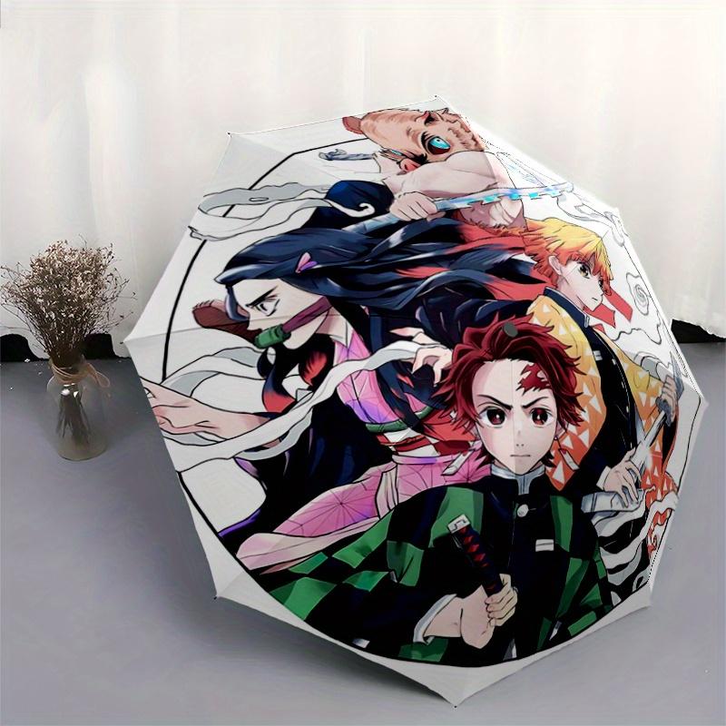 1pc Demon Slayer Character Automatic Opening and Closing Umbrella, Lightweight 3-Fold, With Cute Cartoon Characters, Suitable for Home, Outd