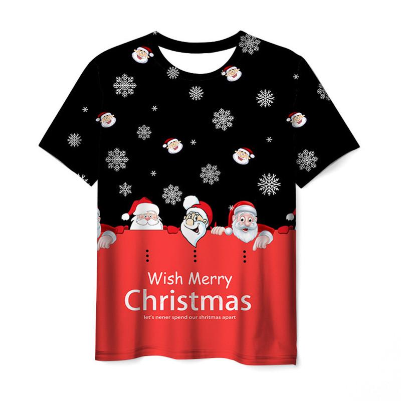 Новые трендовые забавные рождественские праздничные футболки с графическим принтом для унисекс, модные хип-хоп Фестиваль Харадзюку, подарок с круглым вырезом и коротким рукавом