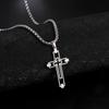 Vintage Cross Pendant Necklace for Men Women Stainless Steel Necklace Box Chain Cross and Necklace