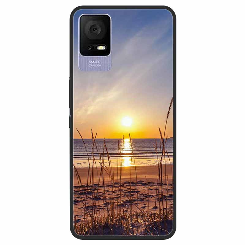 For TCL 405 / 406 / 408 / T506 Case Flower Marble Black Bumper Soft TPU Silicone Cover for TCL 408 405 Phone Cases Lovely Capas
