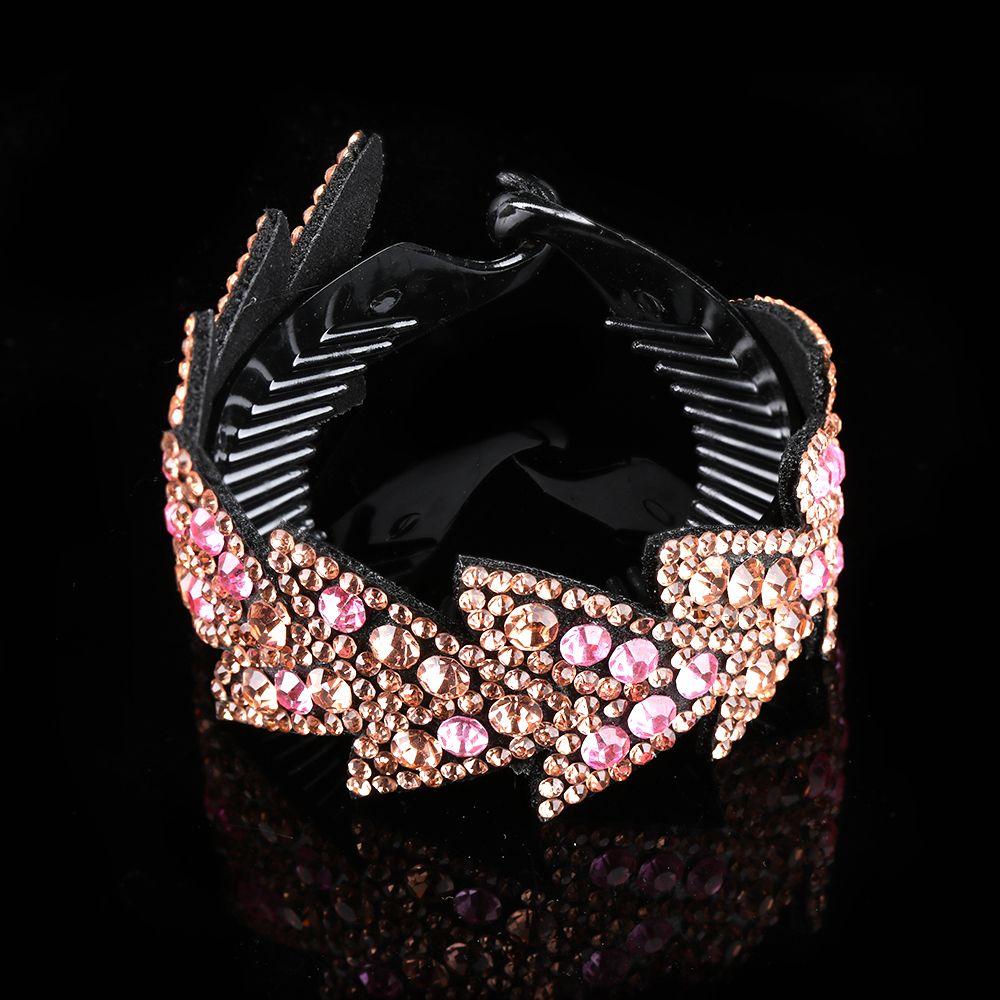 Expanding Bun Maker Bird Nest Twist Clip Rhinestone Hairpins Flowers Hair Clips Crystal Hair Claw