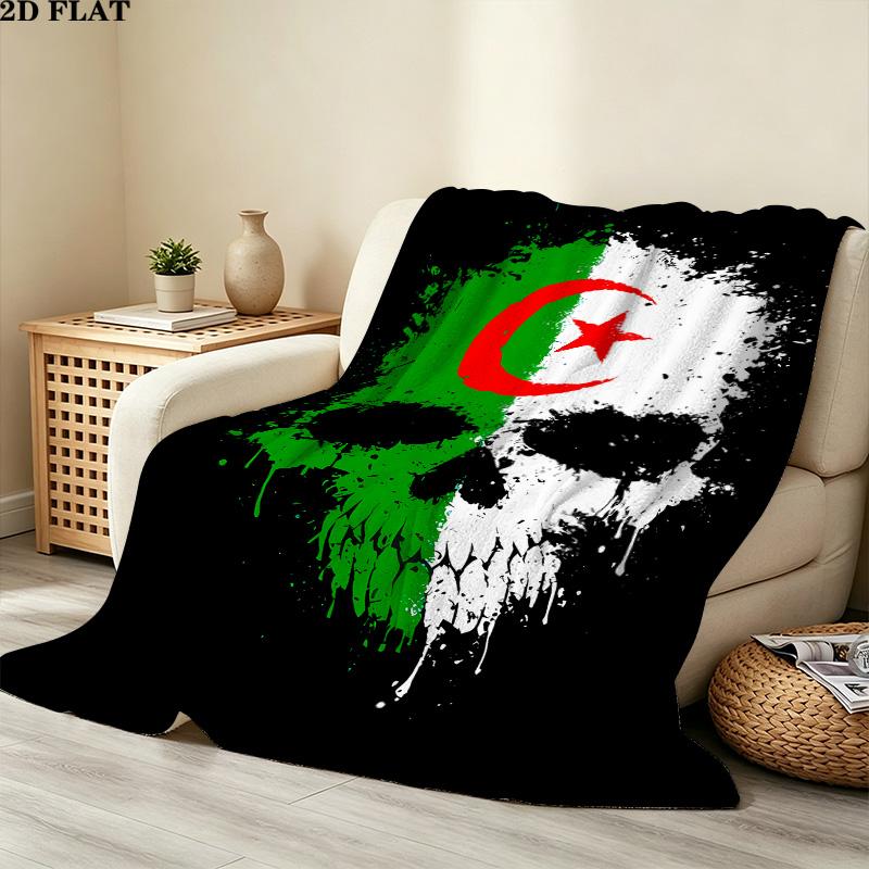 1PC Algeria Patterned Flannel Blanket Suitable For All Seasons For Home Decor Warmth And Comfort Gifts Holiday Present