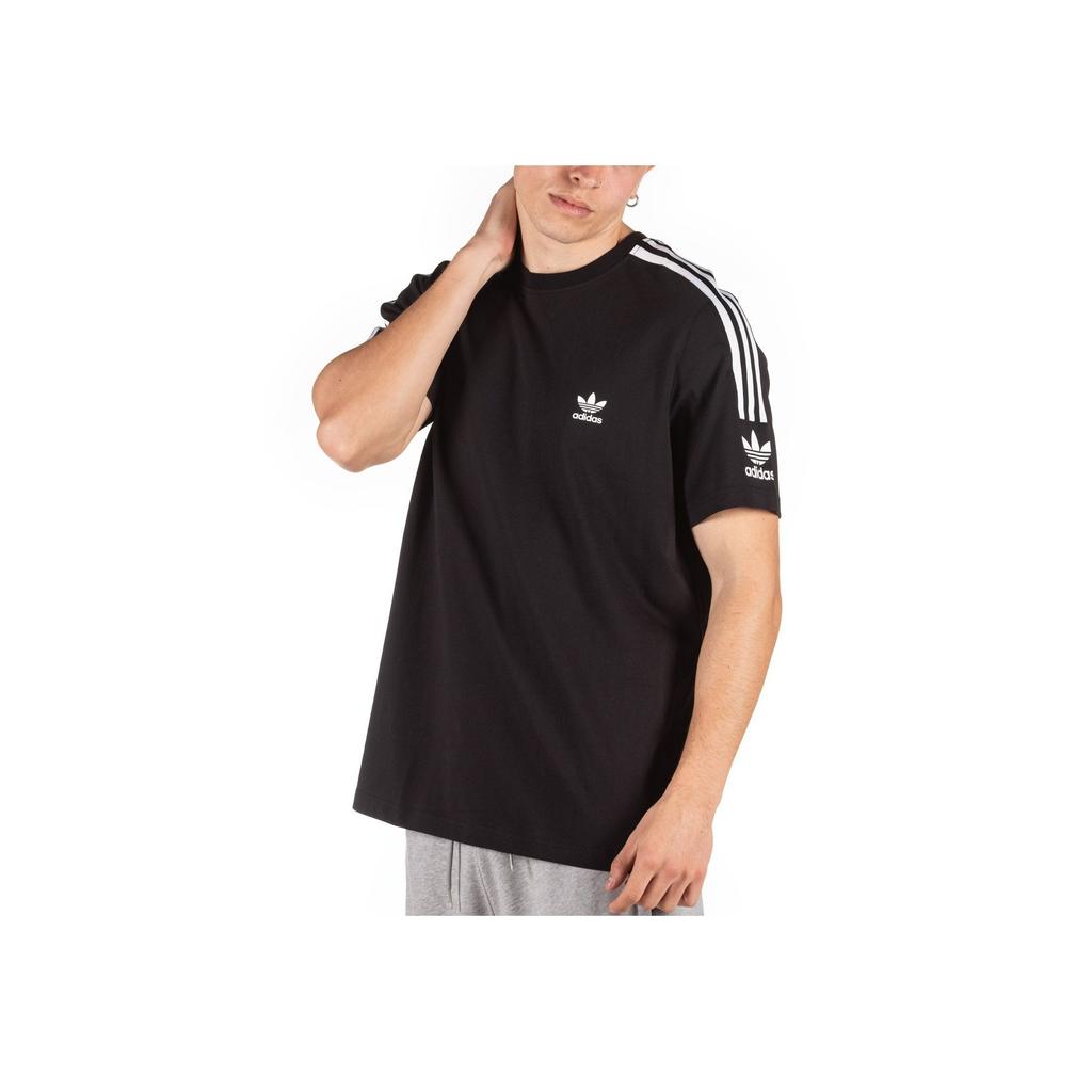 Adidas Originals Clover Retro 3-полосная футболка с круглым вырезом и короткими рукавами, мужские топы, черные ED6116