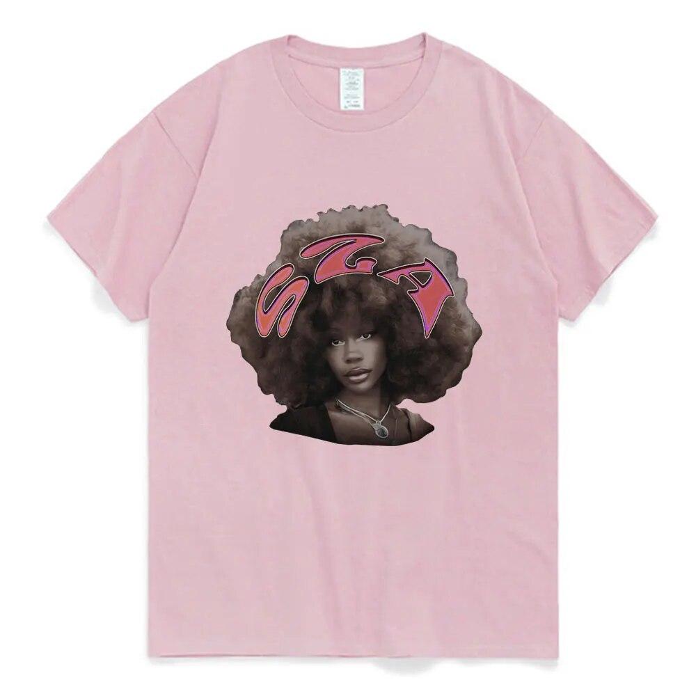 SZA SOS American Singer T Shirt Retro Style Graph Print T-shirt Unisex Women Hip Hop Oversized Harajuku Tee Short Sleeve Streetwear