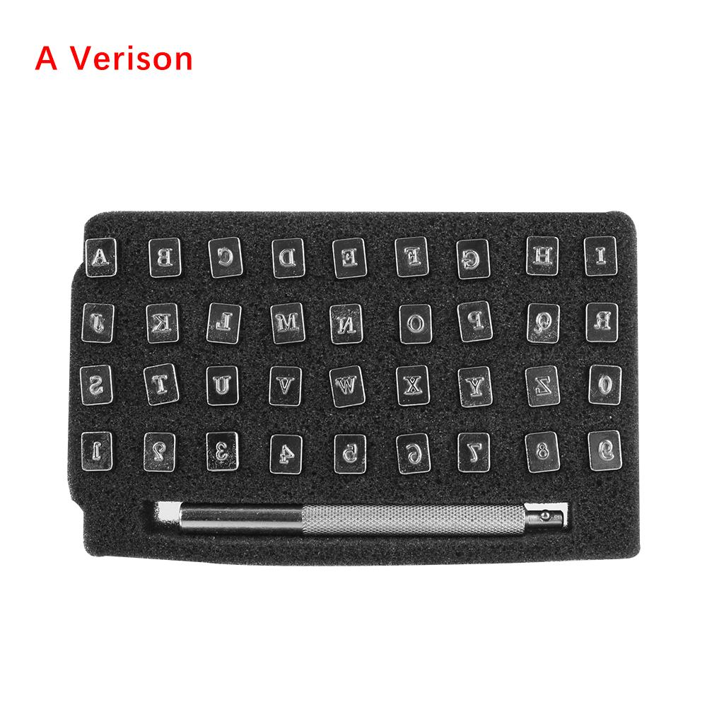 33pcs/37pcs 26 Capital Letter +10 Number Stamp Punch Set Leather Stamping Tool Alphabet Stamping Kit Leather Crafting Tool