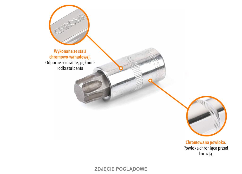 Klucz Nasadowy 1/2" Z Bitem Torx 55 Mm/T45 / Teger